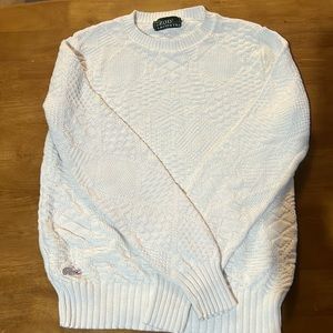 White textured sweater